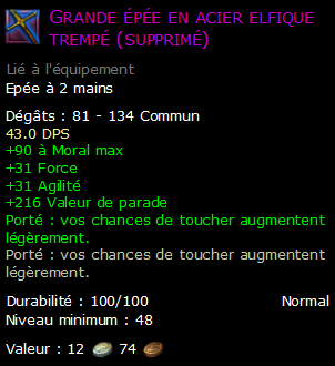 Grande épée en acier elfique trempé (supprimé)