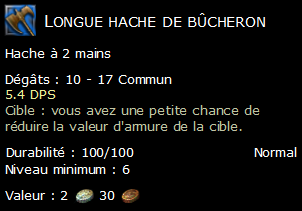 Longue hache de bûcheron