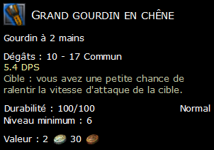 Grand gourdin en chêne