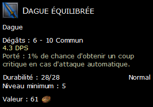 Dague équilibrée