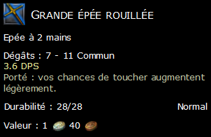 Grande épée rouillée