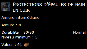 Protections d'épaules de nain en cuir