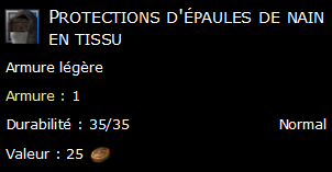 Protections d'épaules de nain en tissu