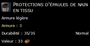 Protections d'épaules de nain en tissu