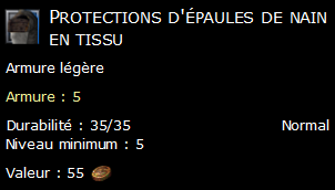 Protections d'épaules de nain en tissu