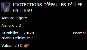 Protections d'épaules d'Elfe en tissu