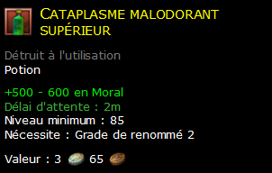 Cataplasme malodorant supérieur