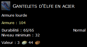 Gantelets d'Elfe en acier