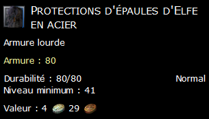 Protections d'épaules d'Elfe en acier