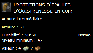 Protections d'épaules d'Ouistrenesse en cuir