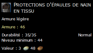 Protections d'épaules de nain en tissu