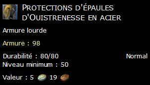 Protections d'épaules d'Ouistrenesse en acier