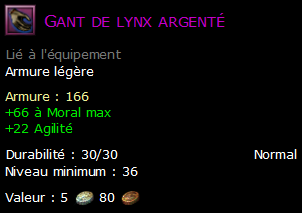 Gant de lynx argenté