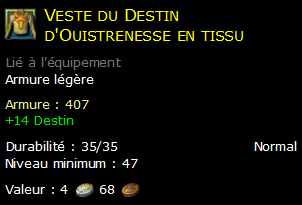 Veste du Destin d'Ouistrenesse en tissu