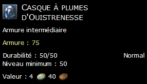 Casque à plumes d'Ouistrenesse