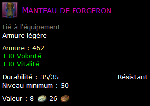 Manteau de forgeron