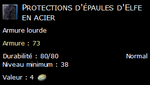 Protections d'épaules d'Elfe en acier