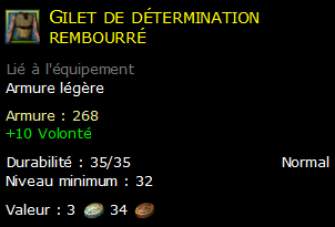 Gilet de détermination rembourré