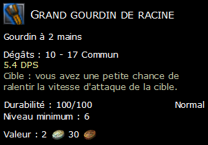 Grand gourdin de racine