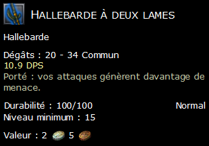 Hallebarde à deux lames