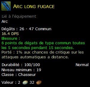 Arc long fugace