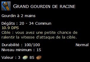 Grand gourdin de racine