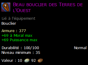 Beau bouclier des Terres de l'Ouest