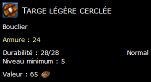 Targe légère cerclée