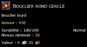 Bouclier rond cerclé