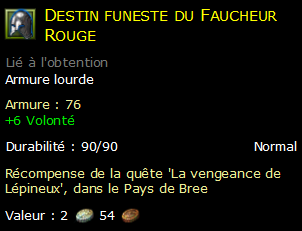 Destin funeste du Faucheur Rouge