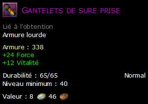 Gantelets de sure prise