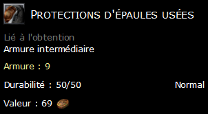 Protections d'épaules usées