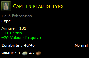 Cape en peau de lynx