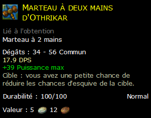 Marteau à deux mains d'Othrikar