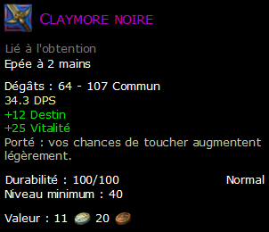 Claymore noire