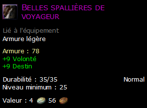 Belles spallières de voyageur