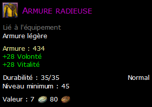 Armure radieuse