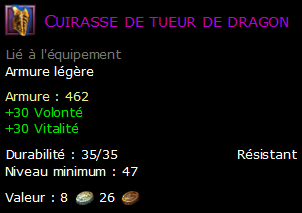 Cuirasse de tueur de dragon