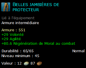 Belles jambières de protecteur