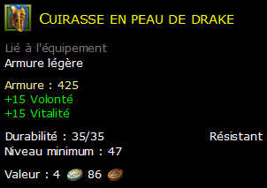 Cuirasse en peau de drake