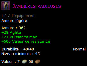 Jambières radieuses