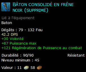 Bâton consolidé en frêne noir (supprimé)