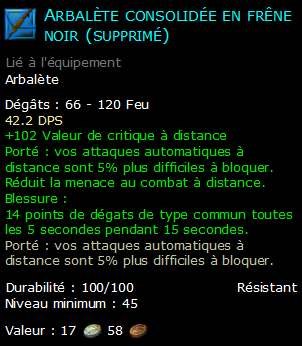 Arbalète consolidée en frêne noir (supprimé)