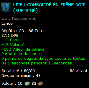 Epieu consolidé en frêne noir (supprimé)