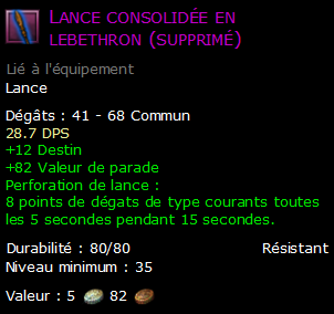Lance consolidée en lebethron (supprimé)