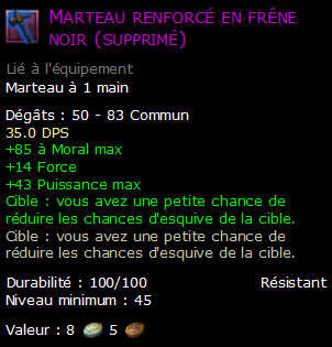 Marteau renforcé en frêne noir (supprimé)