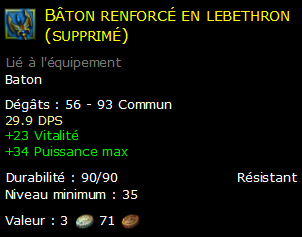 Bâton renforcé en lebethron (supprimé)