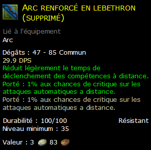 Arc renforcé en lebethron (supprimé)