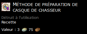 Méthode de préparation de casque de chasseur