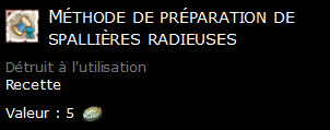 Méthode de préparation de spallières radieuses